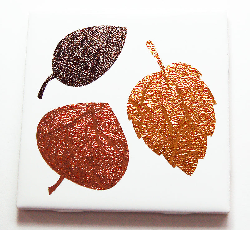 Fall Leaves Sign With Textured Foil - Kelly's Handmade
