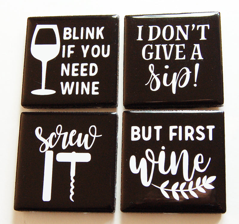 Wine Lover Funny Tile Magnet Set - Kelly's Handmade