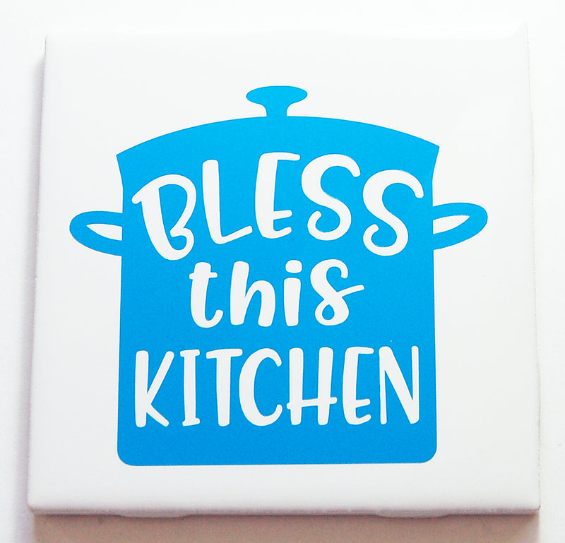 Bless This Kitchen Sign In Blue - Kelly's Handmade