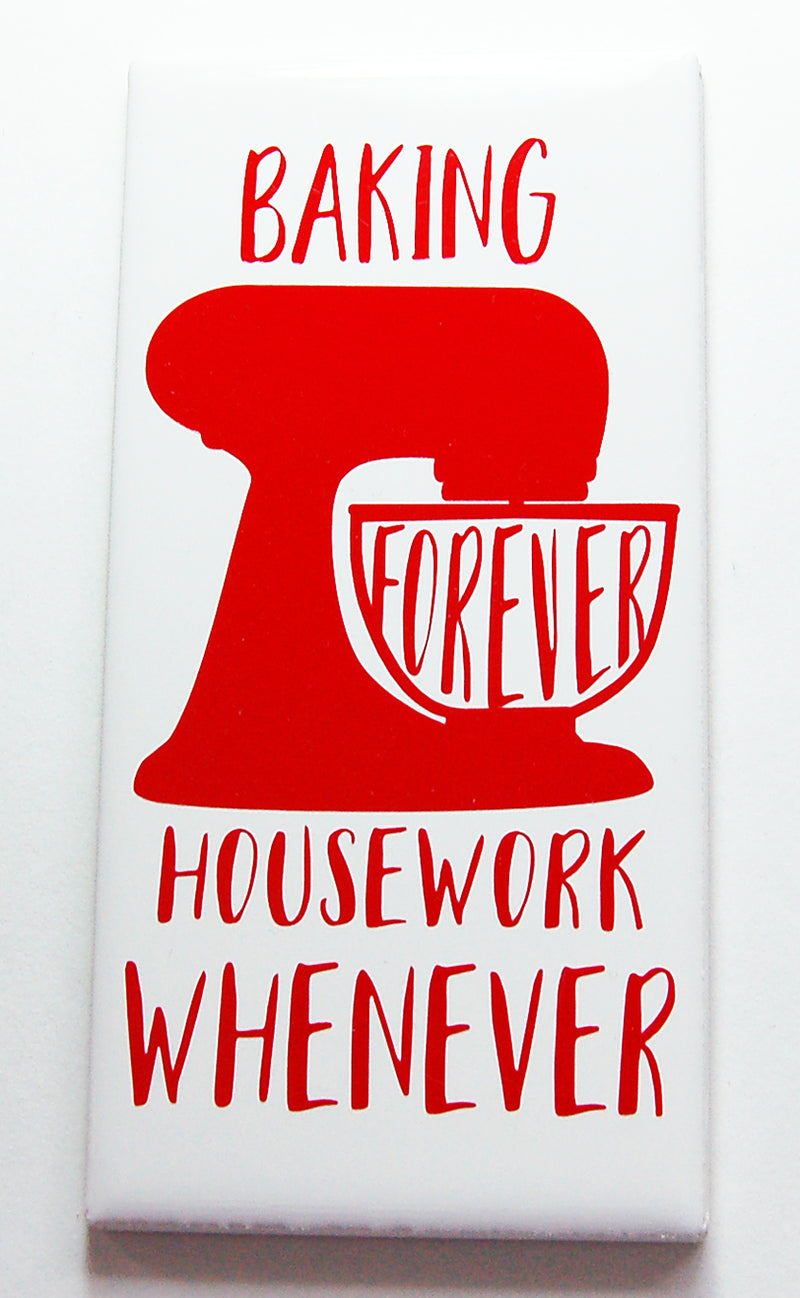 Baking Forever Housework Whenever Kitchen Sign In Red & White - Kelly's Handmade