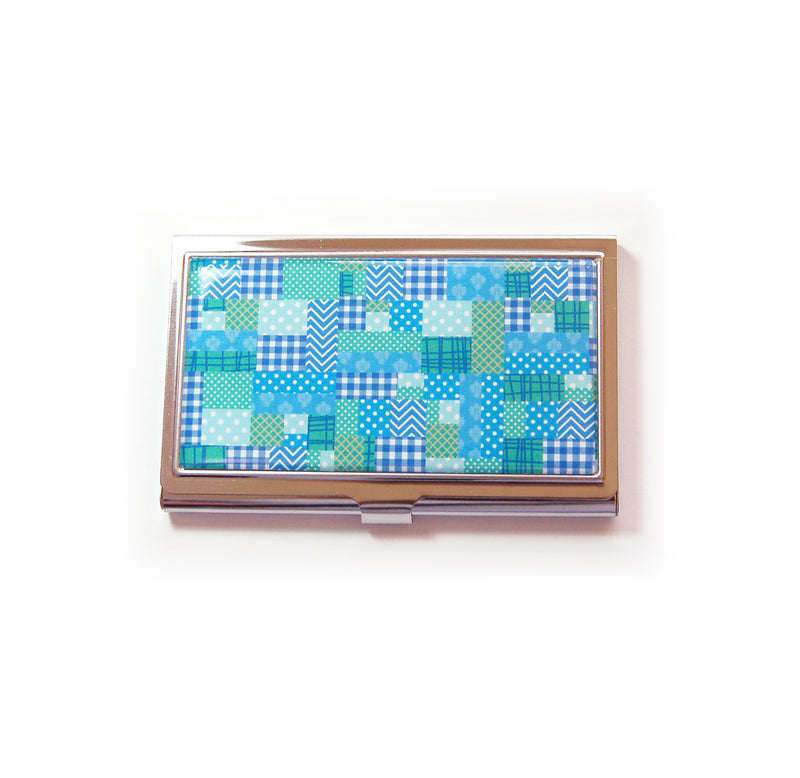 Patchwork Design Sewing Needle Case in Blue and Green - Kelly's Handmade
