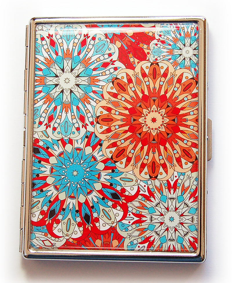 Mandala Cigarette Case in Red & Blue - Kelly's Handmade