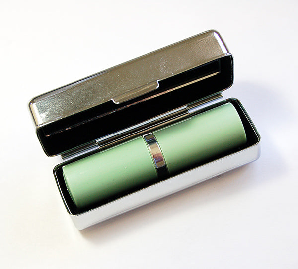 Chevron Lipstick Case in Shades of Blue - Kelly's Handmade