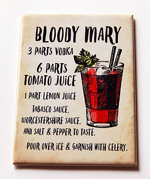 Bloody Mary Recipe Rectangle Magnet - Kelly's Handmade