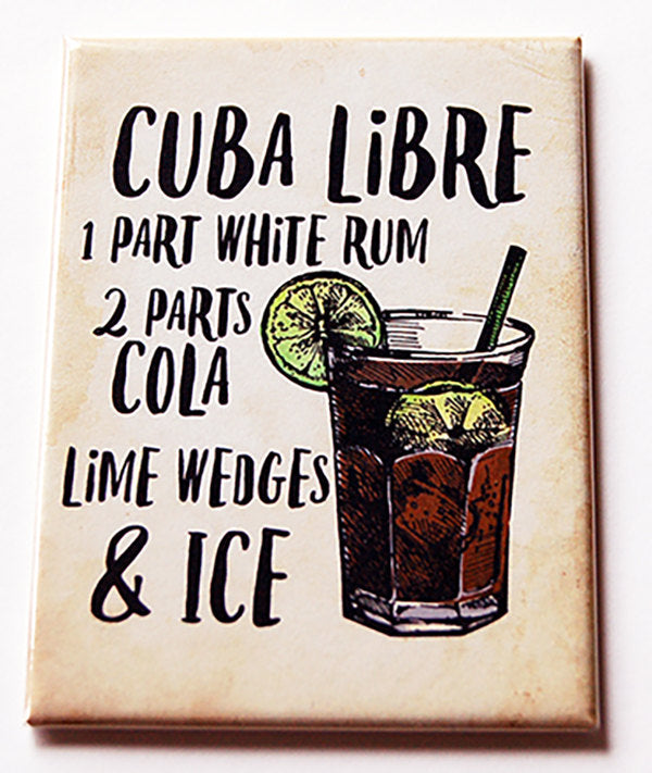 Cuba Libre Drink Recipe Magnet - Kelly's Handmade