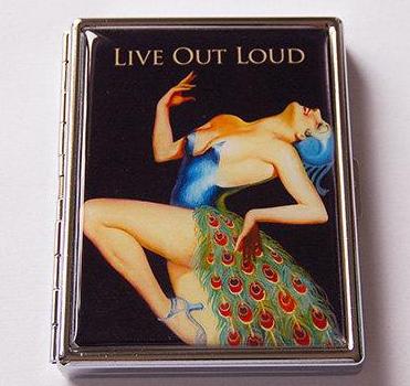 Live Out Loud Slim Cigarette Case - Kelly's Handmade