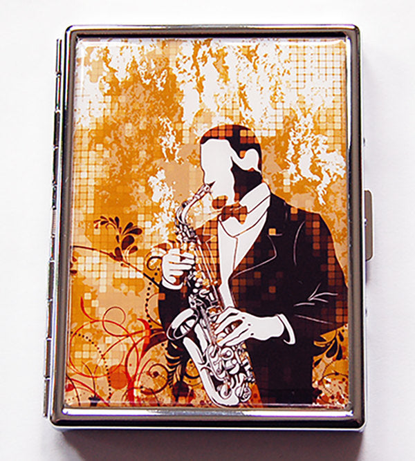 Musician Saxophone Slim Cigarette Case - Kelly's Handmade