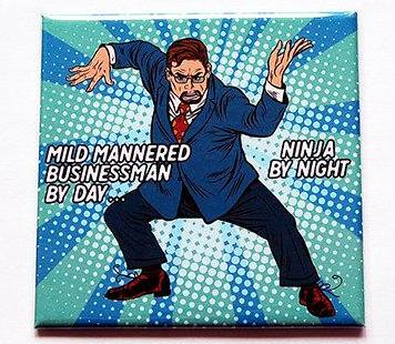 Businessman to Ninja Magnet - Kelly's Handmade