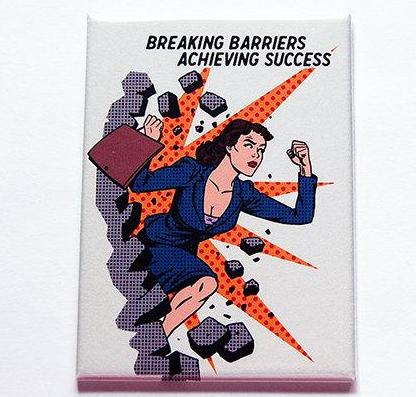 Breaking Barriers Achieving Success Rectangle Magnet - Kelly's Handmade