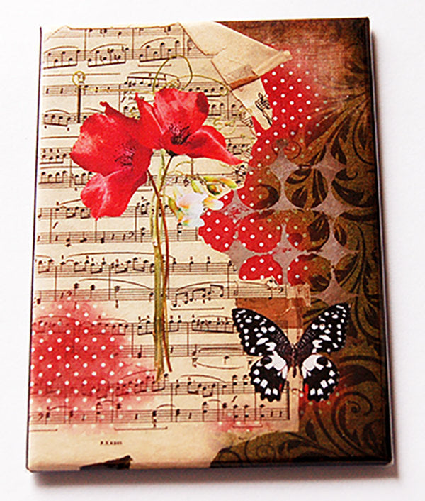 Poppy Butterfly Large Pocket Mirror - Kelly's Handmade