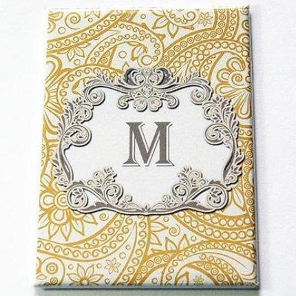 Monogram Large Pocket Mirror in Gold & Grey - Kelly's Handmade
