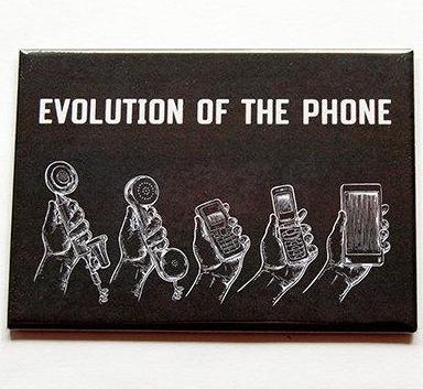 Evolution Of The Phone Rectangle Magnet - Kelly's Handmade