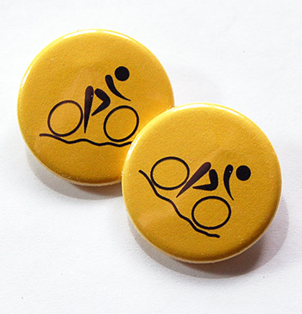 Cycling Shoelace Charms in Yellow - Kelly's Handmade