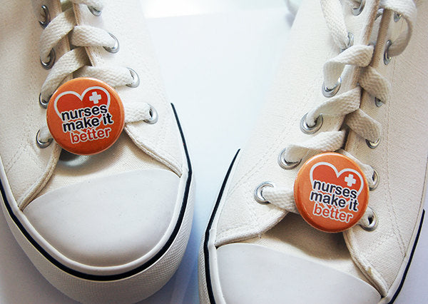 Nurses Make It Better Shoelace Charms in Orange - Kelly's Handmade