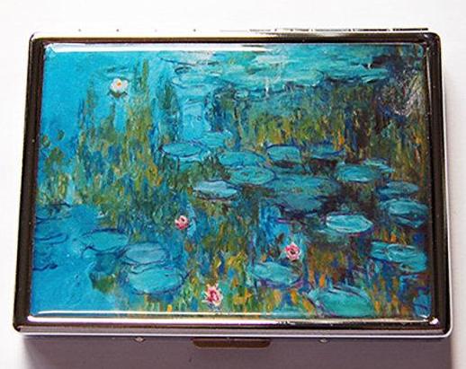 Monet's Water Lily Slim Cigarette Case - Kelly's Handmade