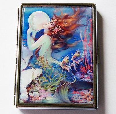Mermaid Slim Cigarette Case - Kelly's Handmade