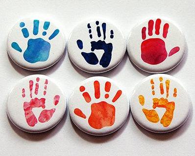 Hand Print Set Of Six Magnets - Kelly's Handmade