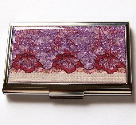 Lace Sewing Needle Case in Purple - Kelly's Handmade