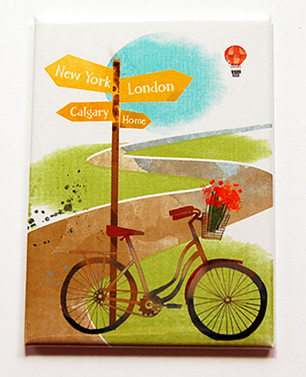 Bicycle Trip Rectangle Magnet - Kelly's Handmade