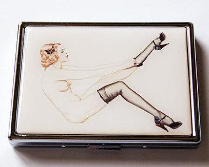 Stockings & Nothing Else Slim Cigarette Case - Kelly's Handmade