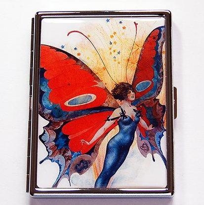 Fairy Slim Cigarette Case in Red & Blue - Kelly's Handmade