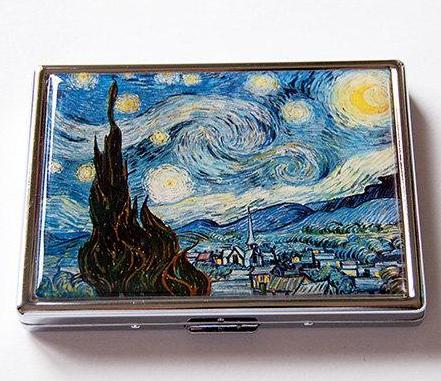 Van Gogh's Starry Night Slim Cigarette Case - Kelly's Handmade