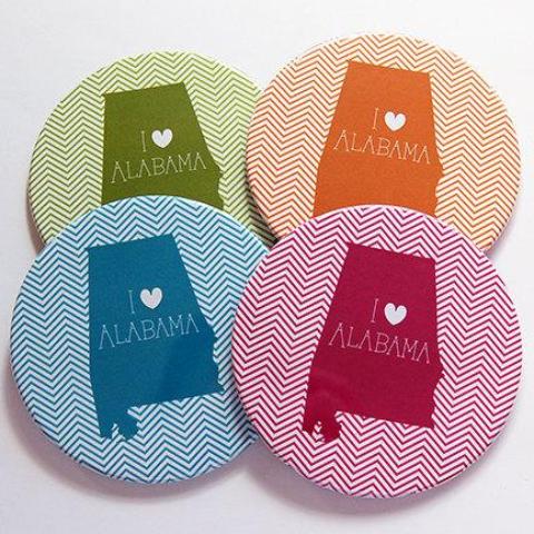 I Love Alabama Coasters - Kelly's Handmade