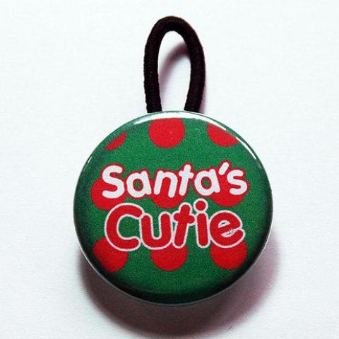 Santa's Cutie Ponytail Holder - Kelly's Handmade