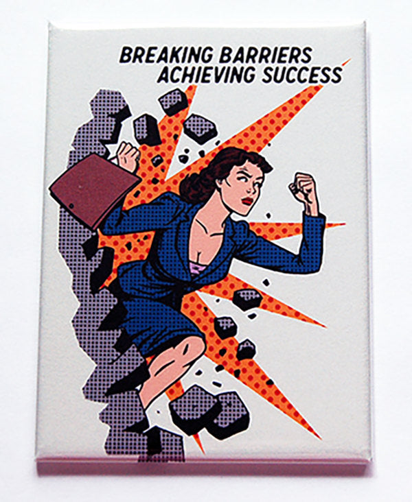 Breaking Barriers Achieving Success Rectangle Magnet - Kelly's Handmade