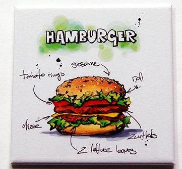 Hamburger Magnet - Kelly's Handmade