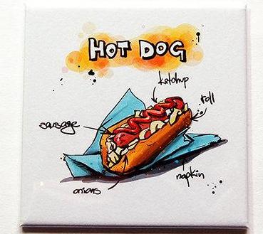 Hot Dog Magnet - Kelly's Handmade