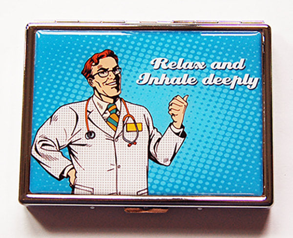 Relax & Inhale Funny Slim Cigarette Case - Kelly's Handmade