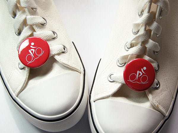 Cycling Shoelace Charms in Red - Kelly's Handmade
