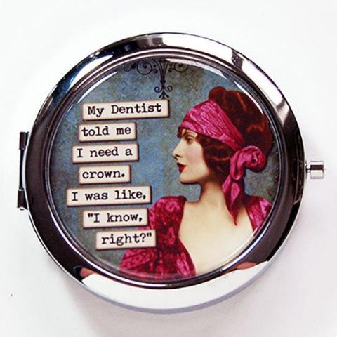 I Need A Crown Pill Case With Mirror - Kelly's Handmade