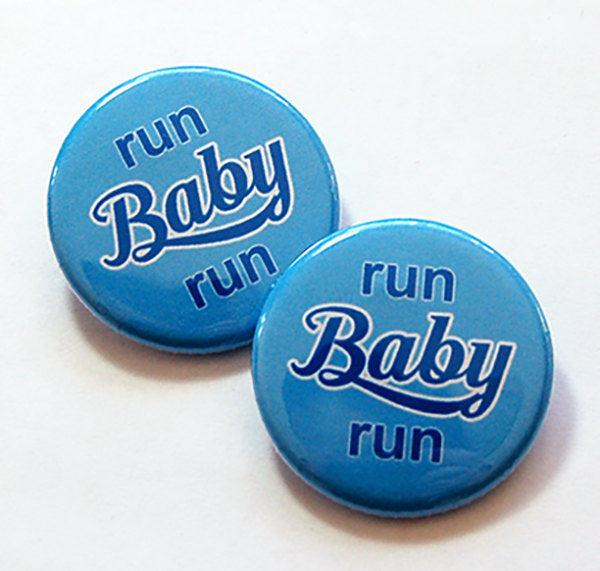 Run Baby Run Shoelace Charms in Blue & Pink - Kelly's Handmade