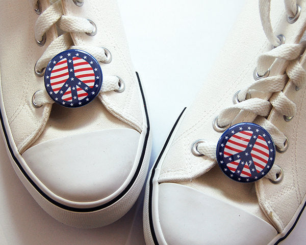 Peace Sign Shoelace Charms - Kelly's Handmade