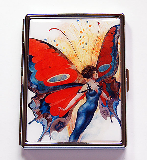 Fairy Slim Cigarette Case in Red & Blue - Kelly's Handmade