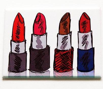 Lipstick Design Large Pocket Mirror - Kelly's Handmade