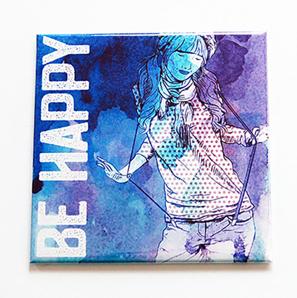 Be Yourself & Be Happy Magnet - Kelly's Handmade