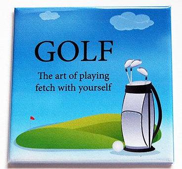 Golf - Playing Fetch With Yourself Magnet - Kelly's Handmade