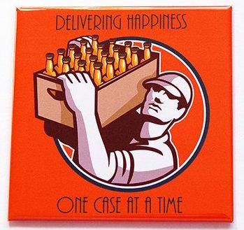 Delivering Happiness Beer Magnet - Kelly's Handmade