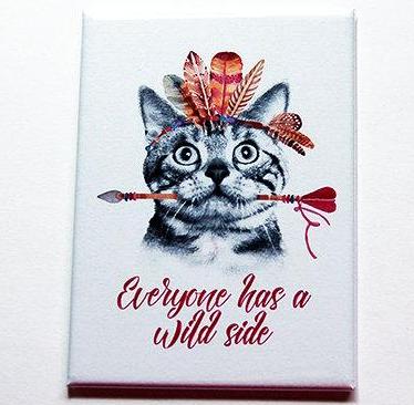 Everyone Has A Wild Side Cat Rectangle Magnet - Kelly's Handmade