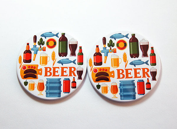 Beer Lover Coasters in Bright Colors - Kelly's Handmade