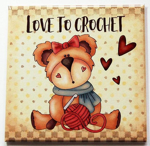 Love to Crochet Magnet - Kelly's Handmade