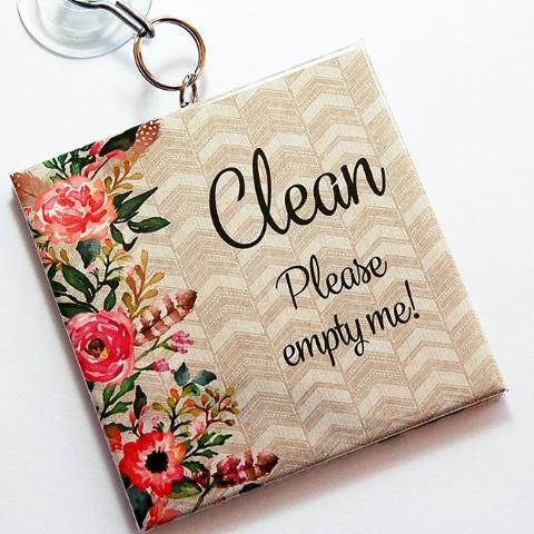 Floral Chevron Clean/Dirty Dishwasher Sign - Kelly's Handmade