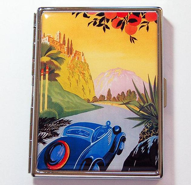 Retro Road Trip Slim Cigarette Case - Kelly's Handmade