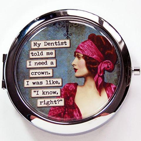 Need A Crown Funny Compact Mirror - Kelly's Handmade