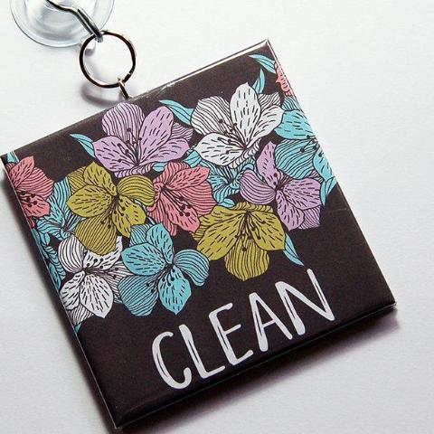 Floral Clean/Dirty Dishwasher Sign in Pastels - Kelly's Handmade
