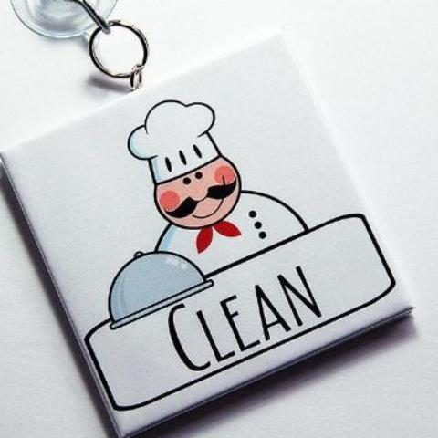 Chef Clean/Dirty Dishwasher Sign - Kelly's Handmade