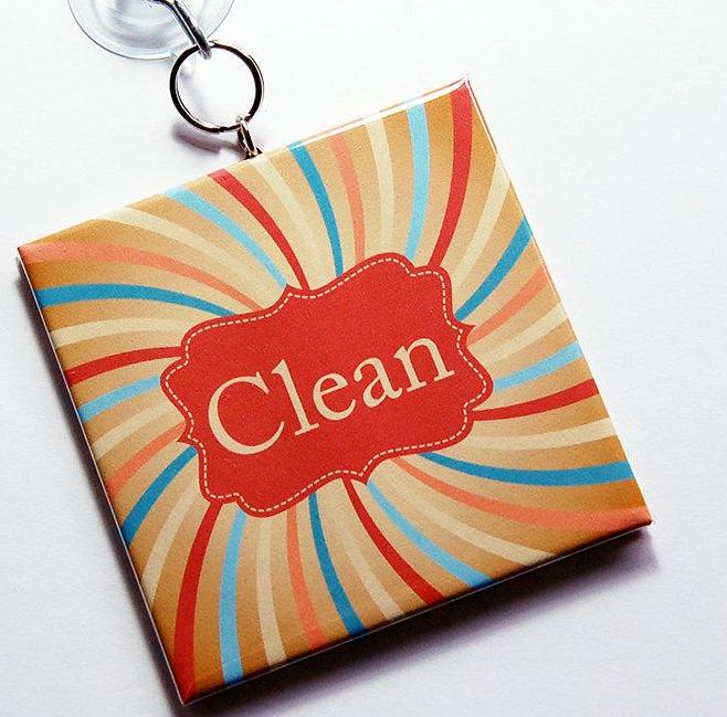 Swirls Clean/Dirty Dishwasher Sign in Orange - Kelly's Handmade